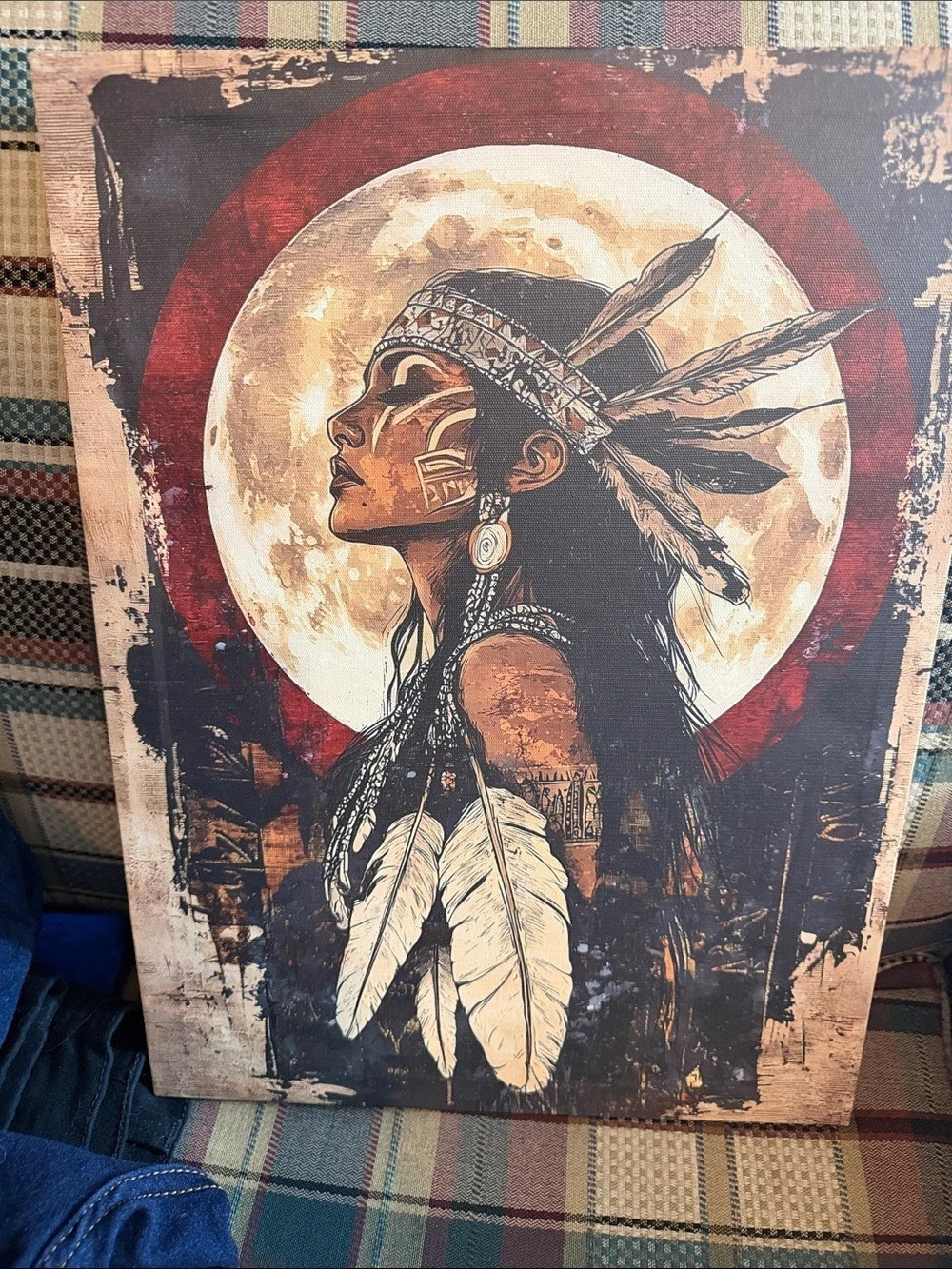 Native American Wall Art in Black & Red